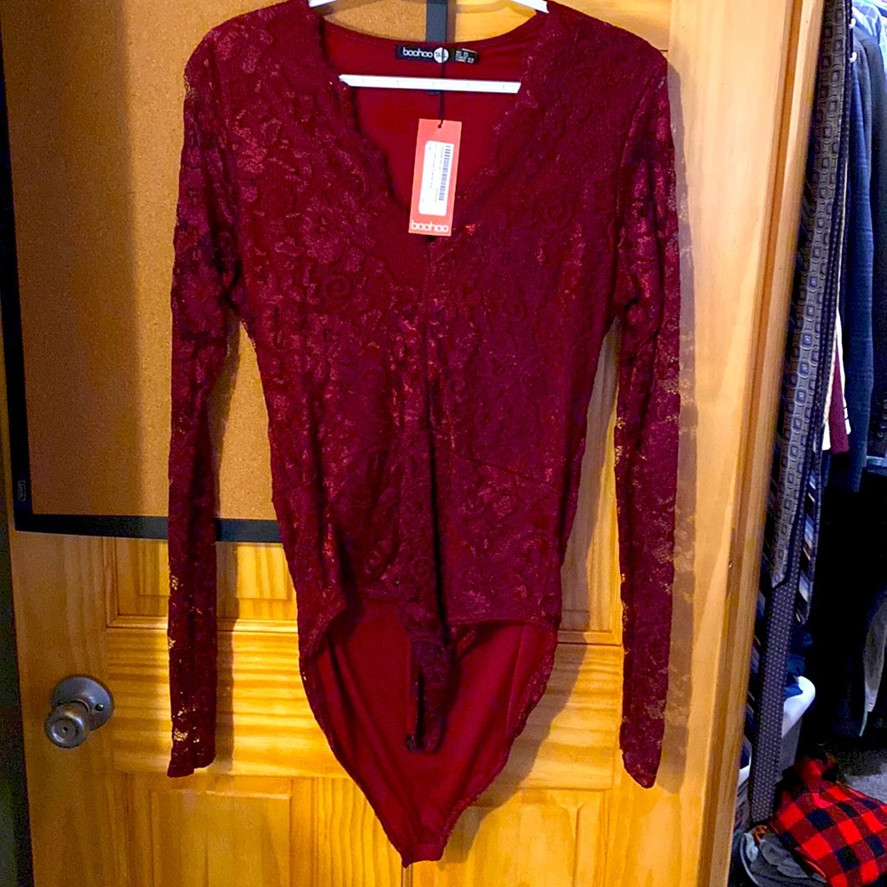 Tall Boohoo lace bodysuit
